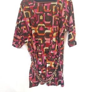 Brown chain link blouse-O